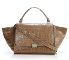 Celine Trapeze Bags Croco Leather 3042 Apricot