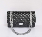 Chanel 1122 Classic Black Sheepskin Flap Bag Silver Hardware 1122