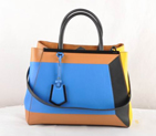 Fendi '2Jours Block' leather mixed colors handbags