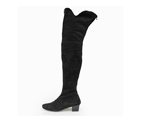 Chanel Suede Over Knee High Boots Black CHB016