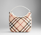 MEDIUM CHECK PATENT TRIM HOBO