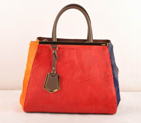Fendi '2Jours' Horsehair Calfskin Leather mixed color shoulder and tote bag