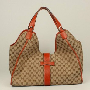 2013 Gucci Gucci GG Fabric Stirrup Shoulder Bag 296855 Camel