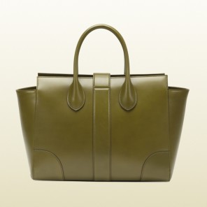 2013 Gucci lady buckle leather top handle bag