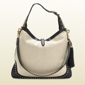 2013 Gucci new jackie white straw shoulder bag