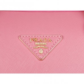2013 PRADA Saffiano Leather Two Handle Bag 1844 in Cherry pink