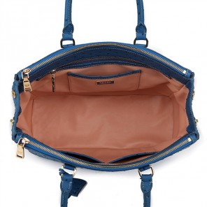 2013 Prada Classic Ostrich Leather Tote Bag 1786 in Medium Blue