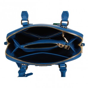 2013 Prada Saffiano Leather 25CM Two Handle Bag 0813 in Medium Blue