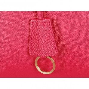 2013 Prada Saffiano Leather 33CM Two Handle Bag 0812 in Rose Red