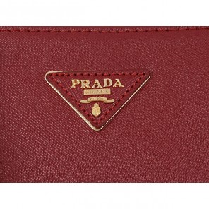2013 Prada Saffiano Leather Tote Bag 1801 in Wine Red