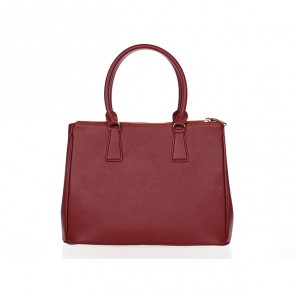 2013 Prada Saffiano Leather Tote Bag 1801 in Wine Red