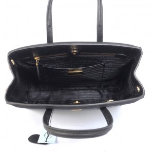 2013 Prada Saffiano Lux Tote Leather Handbag BR2404 in Black