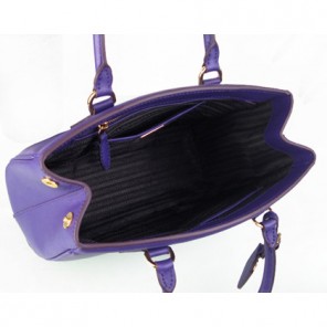 2013 Prada Saffiano Lux Tote Leather Handbag BR2404 in Dark purple