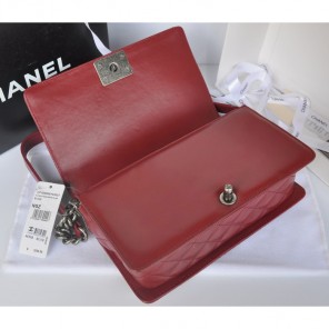 2014 Boy Chanel A67918 Claret Flap Shoulder Bag in Original Leather