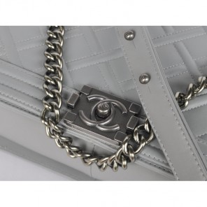 2014 Boy Chanel Flap Shoulder Bag A68087 Calfskin Grey