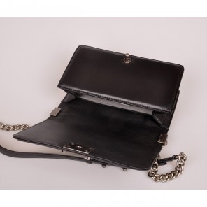 2014 Boy Chanel Flap Shoulder Bag Herringbone Stitching A92493 Black