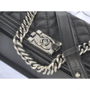 2014 Boy Chanel Flap Shoulder Bag Original Calf Leather A67086 Black
