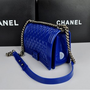2014 Boy Chanel Flap Shoulder Bag PVC leather A67086 DarkBlue