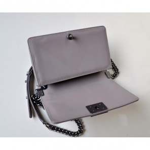 2014 Boy Chanel Flap Shoulder Bag Sheepskin leather A66307 in Gray