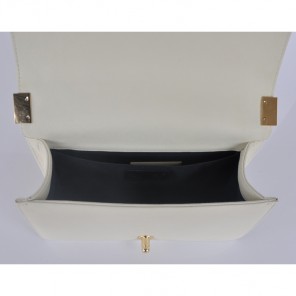 2014 Boy Chanel Flap Shoulder Bag in Calf Leather A92094 White