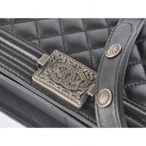 2014 Boy Chanel Flap Shoulder Bag in Calfskin Leather A67088 Black