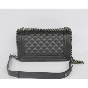 2014 Boy Chanel Flap Shoulder Bag in Calfskin Leather A67088 Black