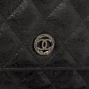 2014 Chanel A33814 Original Glazed Crackled Leather mini Flap Bag with Black