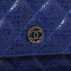 2014 Chanel A33814 Original Glazed Crackled Leather mini Flap Bag with Blue