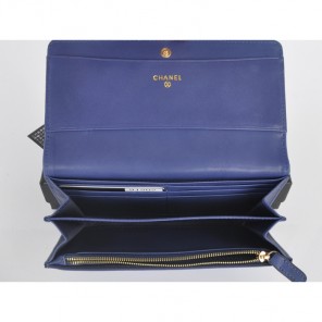 2014 Chanel Bi-Fold Wallet Original Leather A91502 Royal