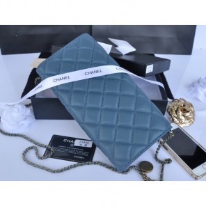 2014 Chanel Classic Flap Bag Original Leather A21908 Right Blue