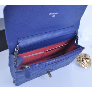 2014 Chanel Classic Flap Bag Original Leather A91101 Blue