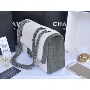 2014 Chanel Classic Flap Bag Original Villus A92464 Khaki