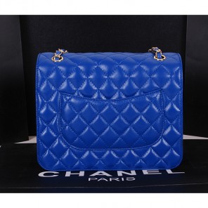 2014 Chanel Classic Flap Bag Sheepskin Leather A0079 Blue