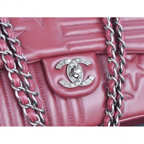 2014 Chanel Classic Flap Bag Sheepskin Leather A90352 Burgundy