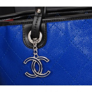 2014 Chanel Classic Shopping Bag Caviar leather A6868 in Royalblue