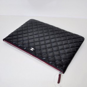 2014 Chanel Clutch Bag Apricot Caviar Leather A67780 Silver