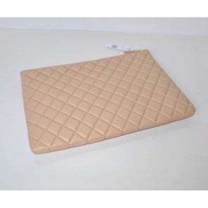 2014 Chanel Clutch Bag Apricot Sheepskin Leather A67780 Gold