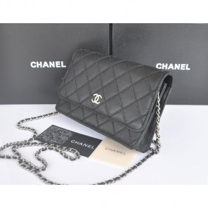 2014 Chanel Clutch MINI bag Original Leather A35001 Black