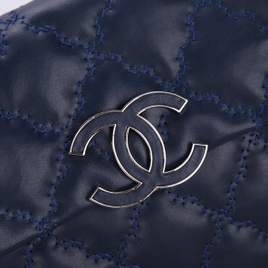 2014 Chanel Flap Shoulder Bag Calfskin Leather A92248 in Royalblue