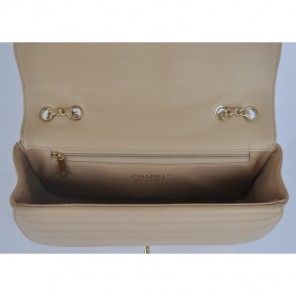 2014 Chanel Flap Shoulder Bag Sheepskin Leather A4026 Apricot