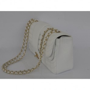 2014 Chanel Flap Shoulder Bag Sheepskin Leather A4026 White