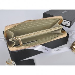 2014 Chanel Graffiti Printed Canvas Zippy Wallet A227 Wheat