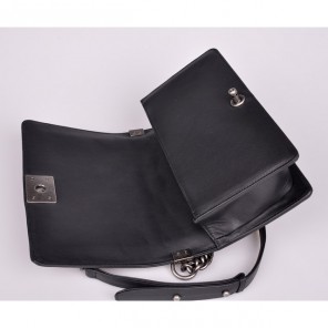 2014 Chanel Le Boy Flap Shoulder Bag Original Leather A92105 in Black