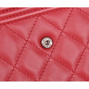2014 Chanel Matelasse Bi-Fold Wallet in Original Sheepskin Leather A68739 Claret