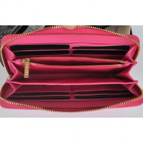 2014 Chanel Matelasse Zip Around Wallet Original Elephant pattern Leather C9559 Rose