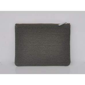 2014 Chanel Medium Canvas ipad mini Clutch bag A80118 Grey