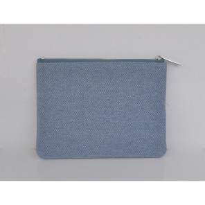 2014 Chanel Medium Canvas ipad mini Clutch bag A80118 Light Blue