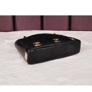 2014 Chanel Shopper Bag Sheepskin Leather A68071 Black