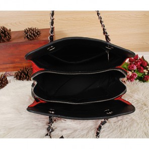 2014 Chanel Shopping Bag in Caviar leather A6869 Red&Black