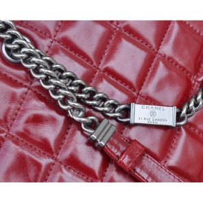 2014 Chanel Shoulder Bag Iridescent Leather A92525 Burgundy